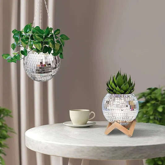 Disco Ball Flower Hanging Vase - The Cozy Eclectic
