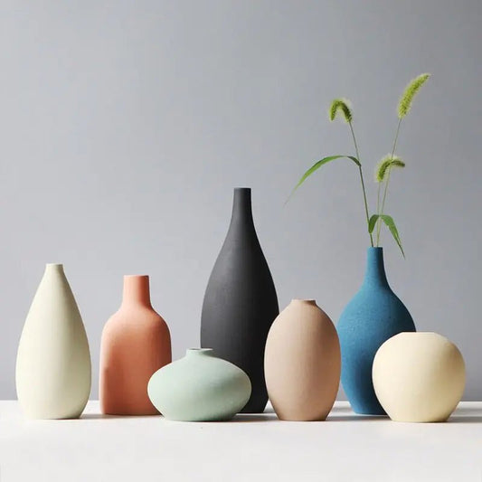 Nordic Matte Ceramic Sculptural Vase - The Cozy Eclectic